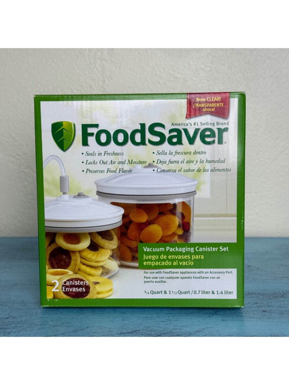 FoodSaver Vacuum Packaging Canister Set 3/4 & 1 1/2 Quart with Lids NEW & Hose